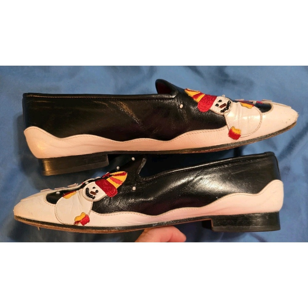 Michael Simon Decorative Snowman Themed Flat Loafers Womens 6.5M - Picture 5 of 7